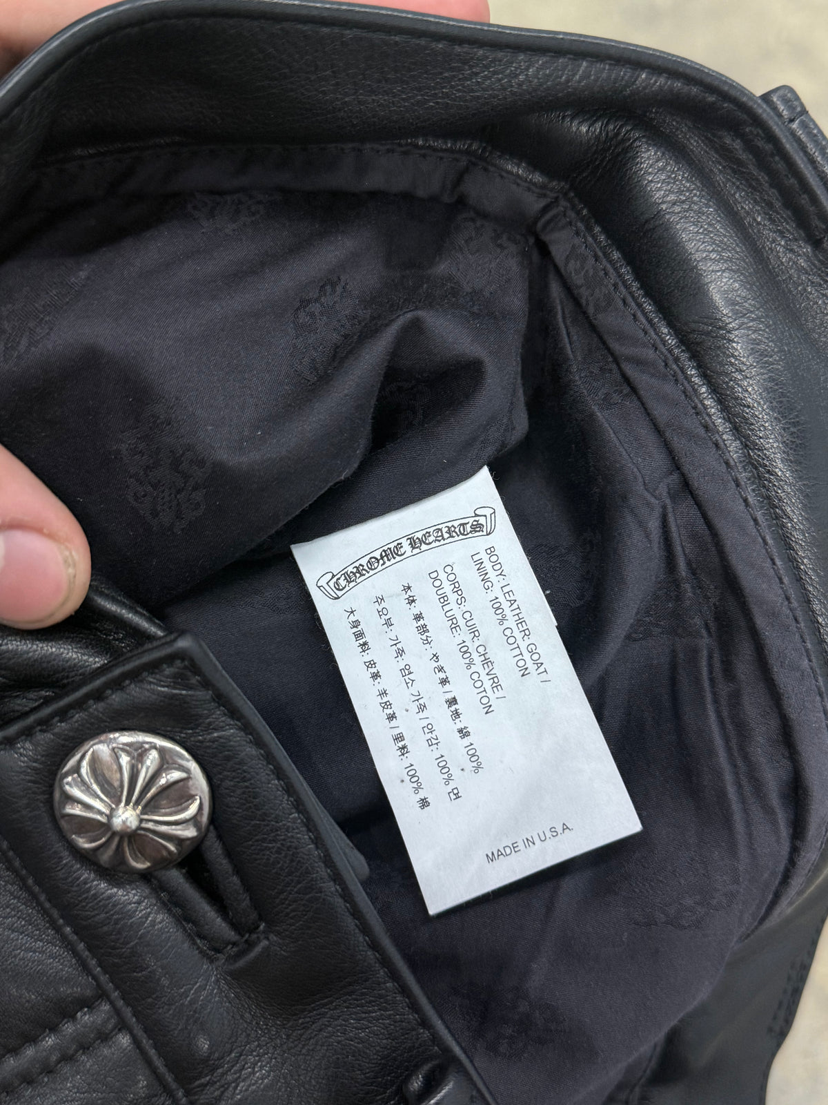 Chrome Hearts Leather Fleurknee Carpenters