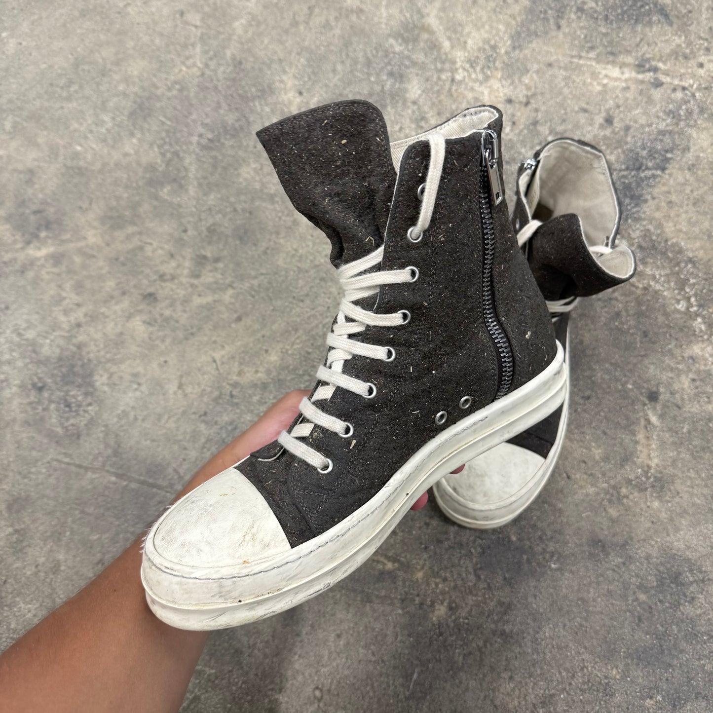 Rick Owens Ramones Felt Hightop