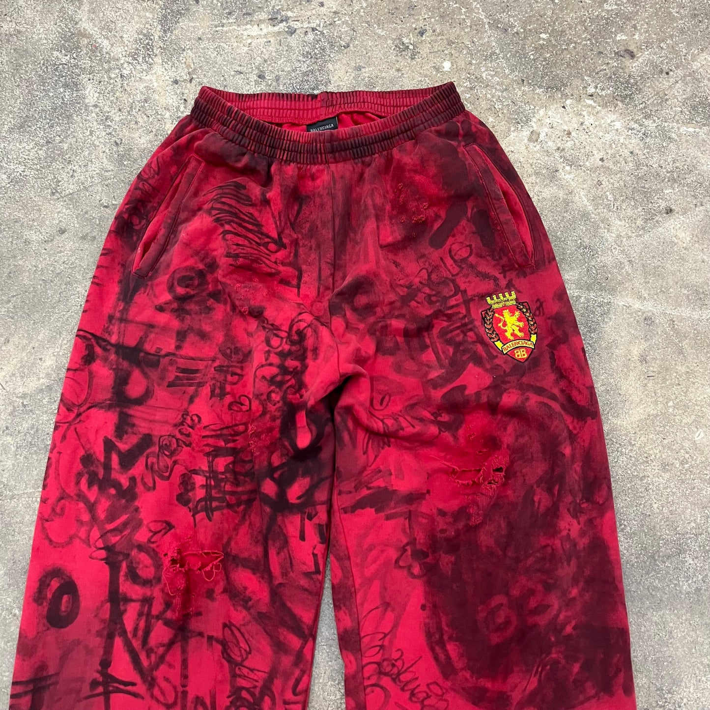 Balenciaga Red Skater Graffiti Skater Sweats