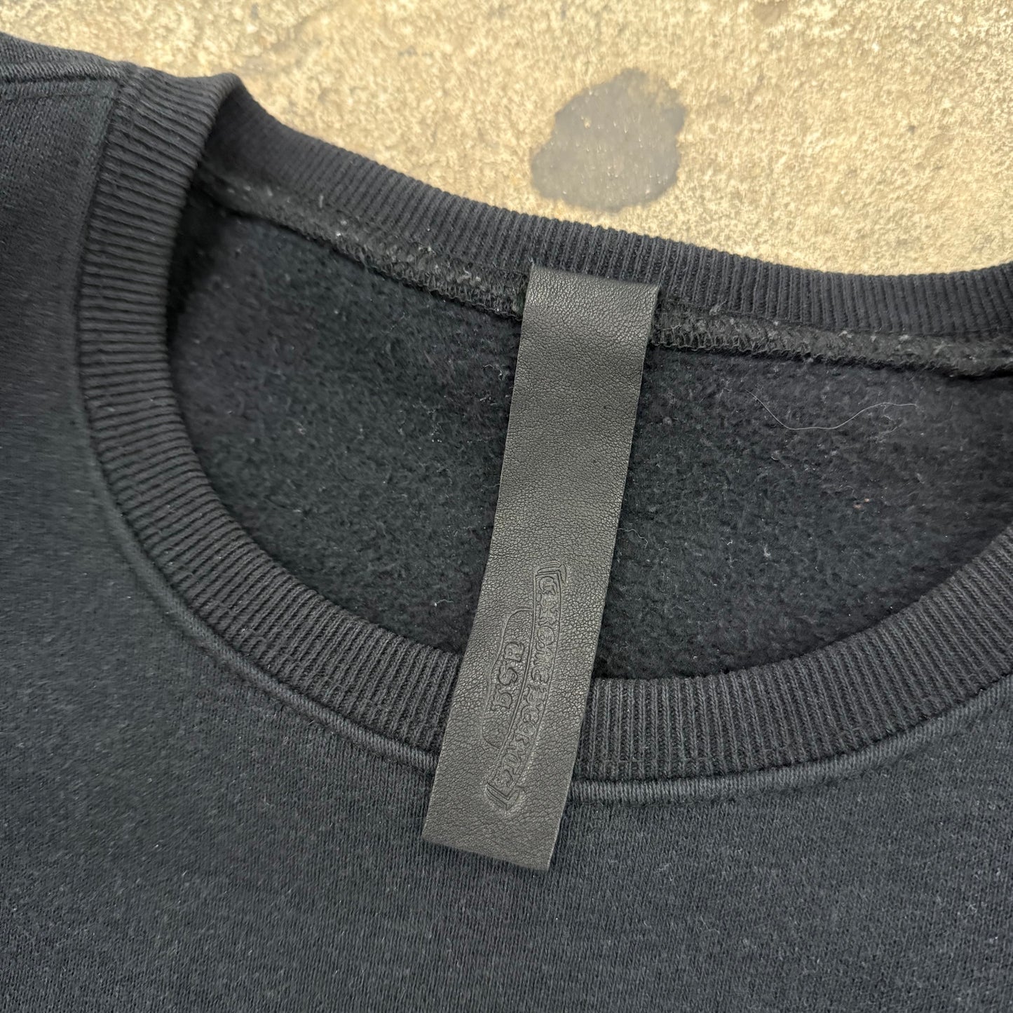 Chrome Hearts Leather Sleeve Crewneck