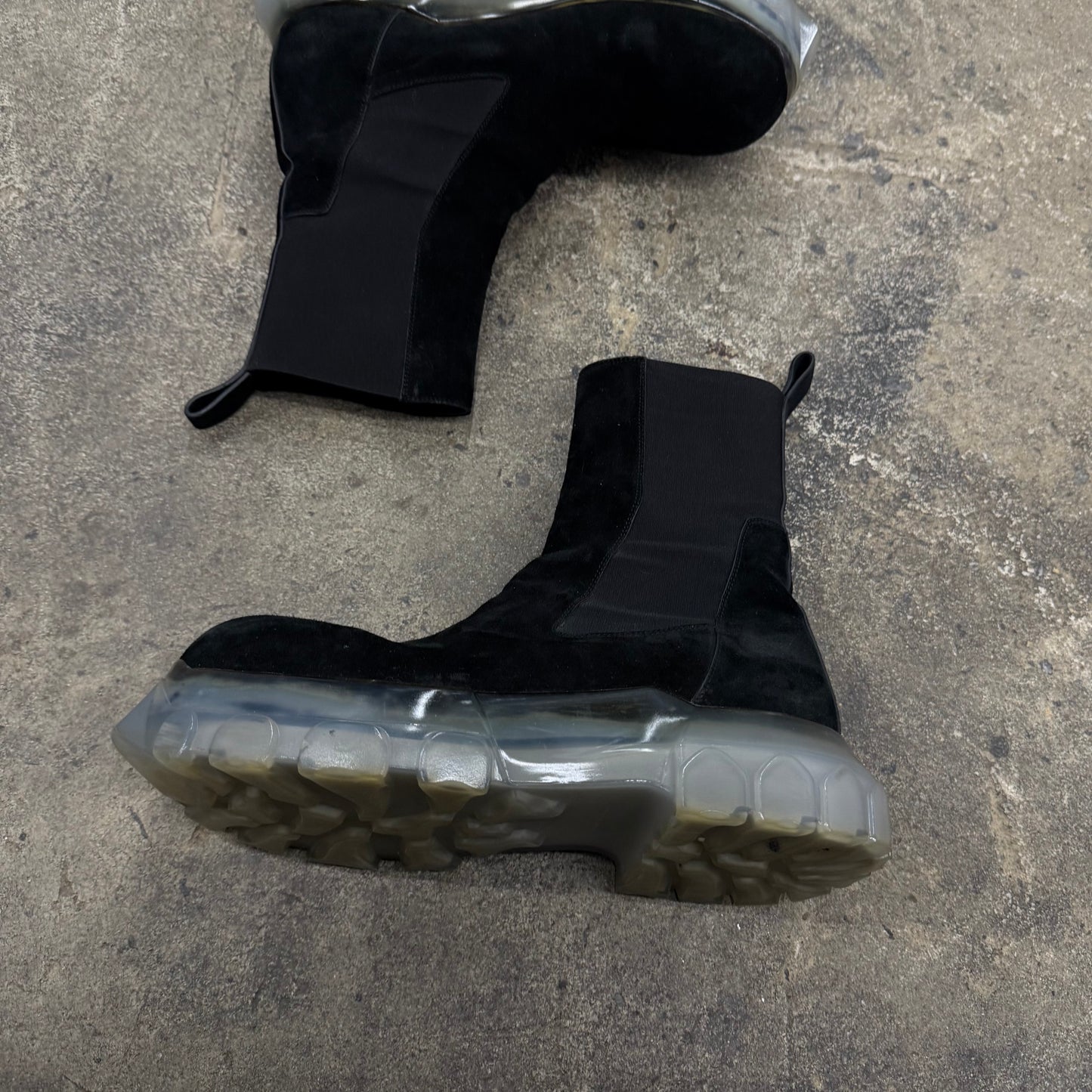 Rick Owens Suede Tractor Boots