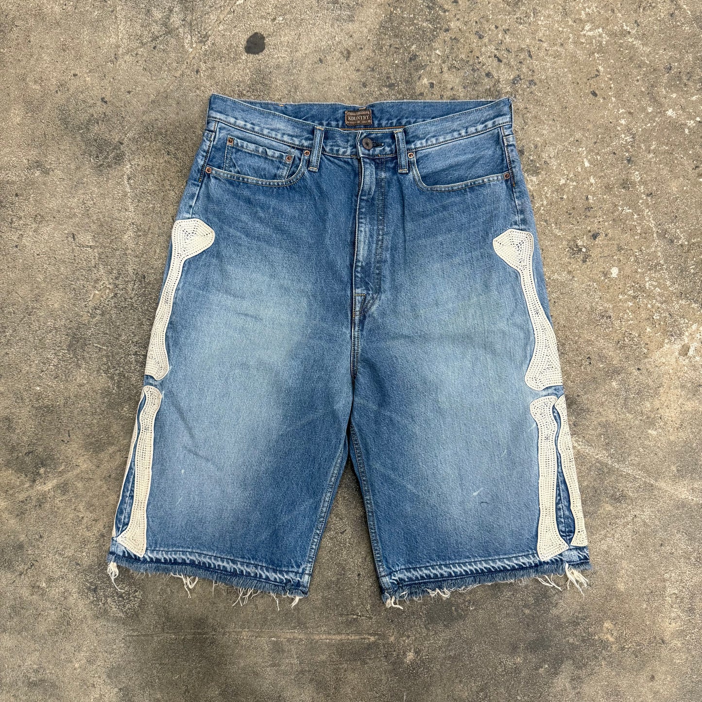 Kapital ‘Bone’ Denim Shorts