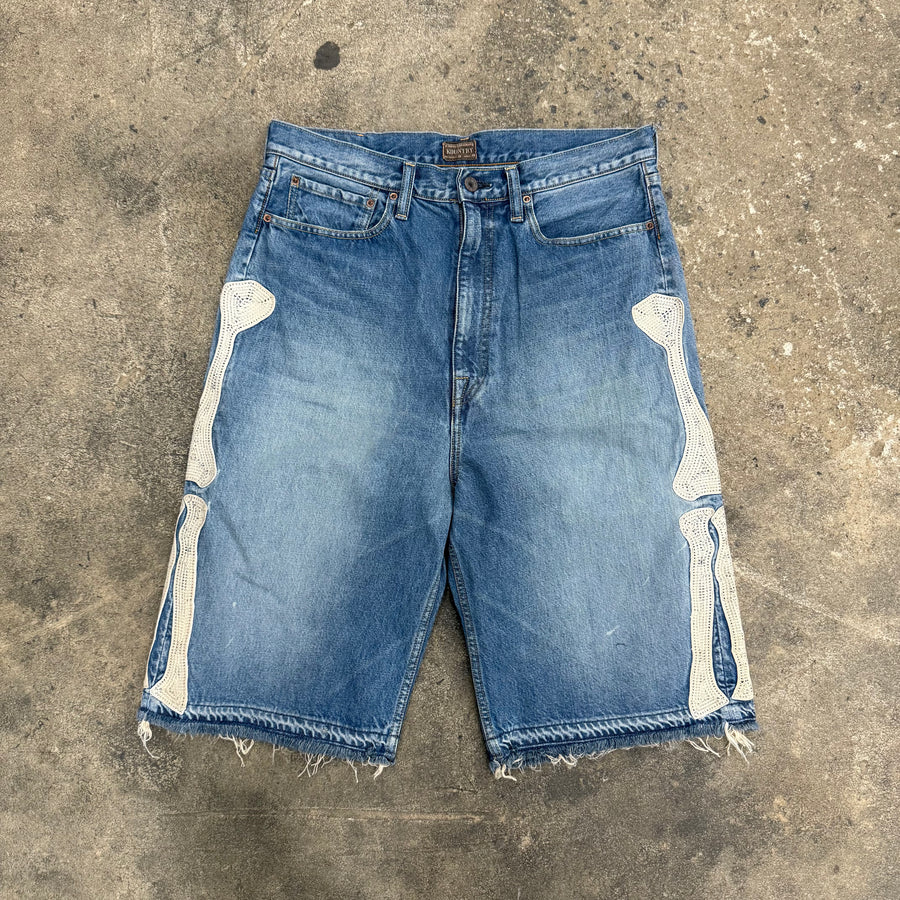 Kapital ‘Bone’ Denim Shorts