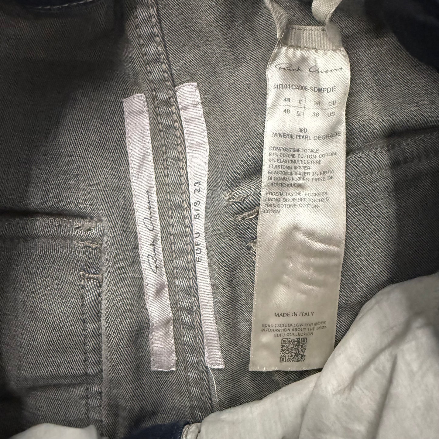 Rick Owens Mineral Wash Bela Cargo