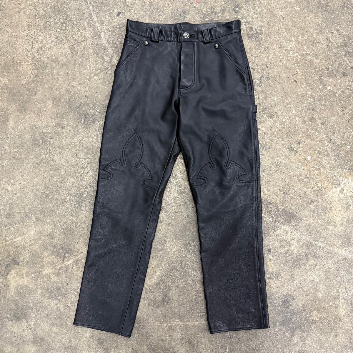 Chrome Hearts Leather Fleurknee Carpenters