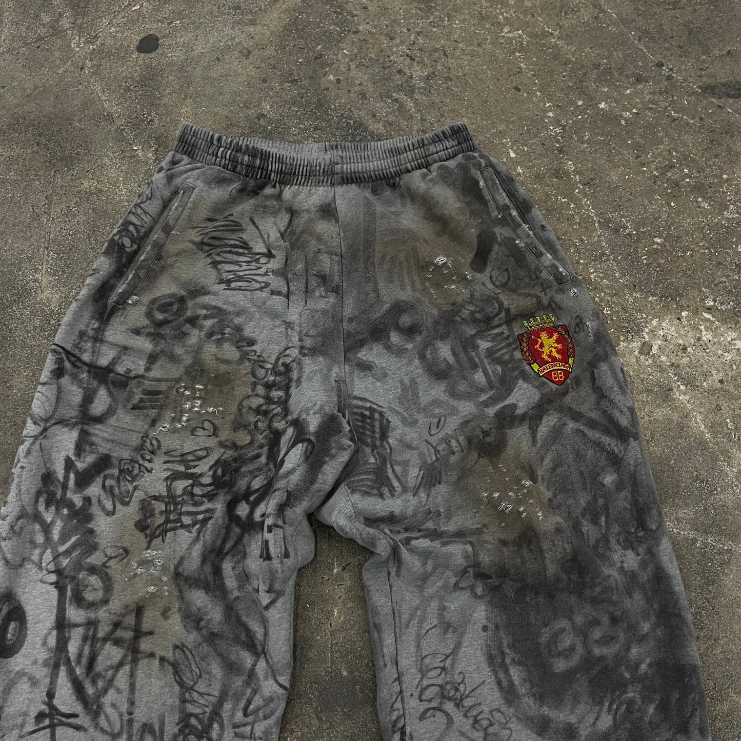 Balenciaga Graffiti Grey Skater Sweats