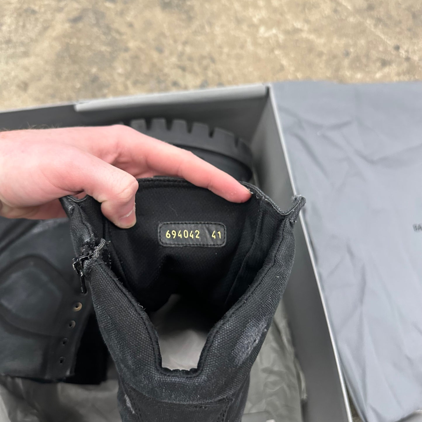 Balenciaga Distressed Strike Boots