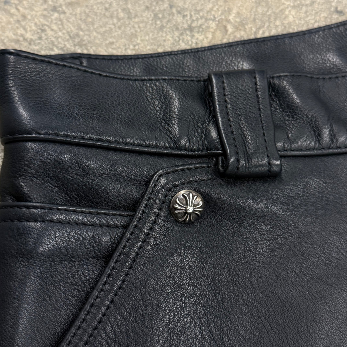Chrome Hearts Leather Fleurknee Carpenters