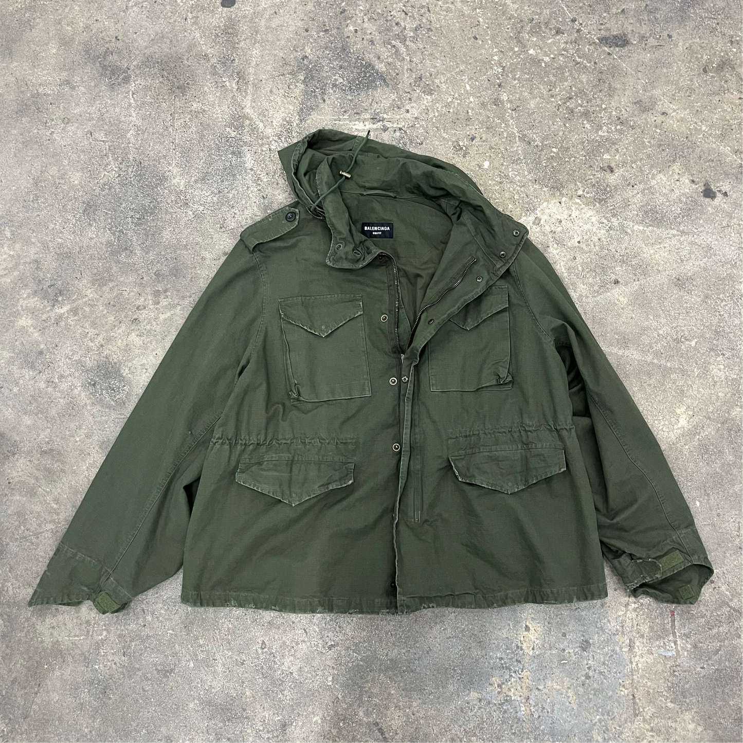 Balenciaga Distressed Military Parka