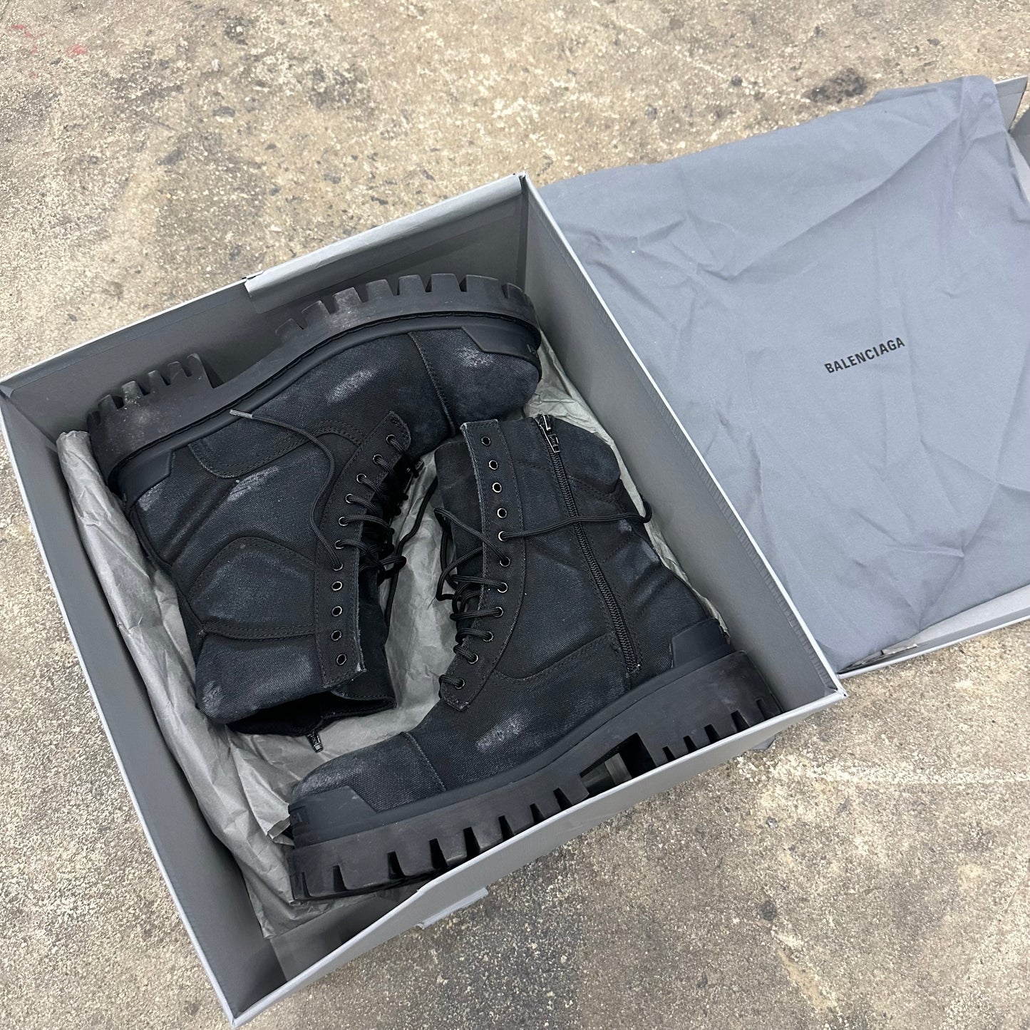 Balenciaga Distressed Strike Boots