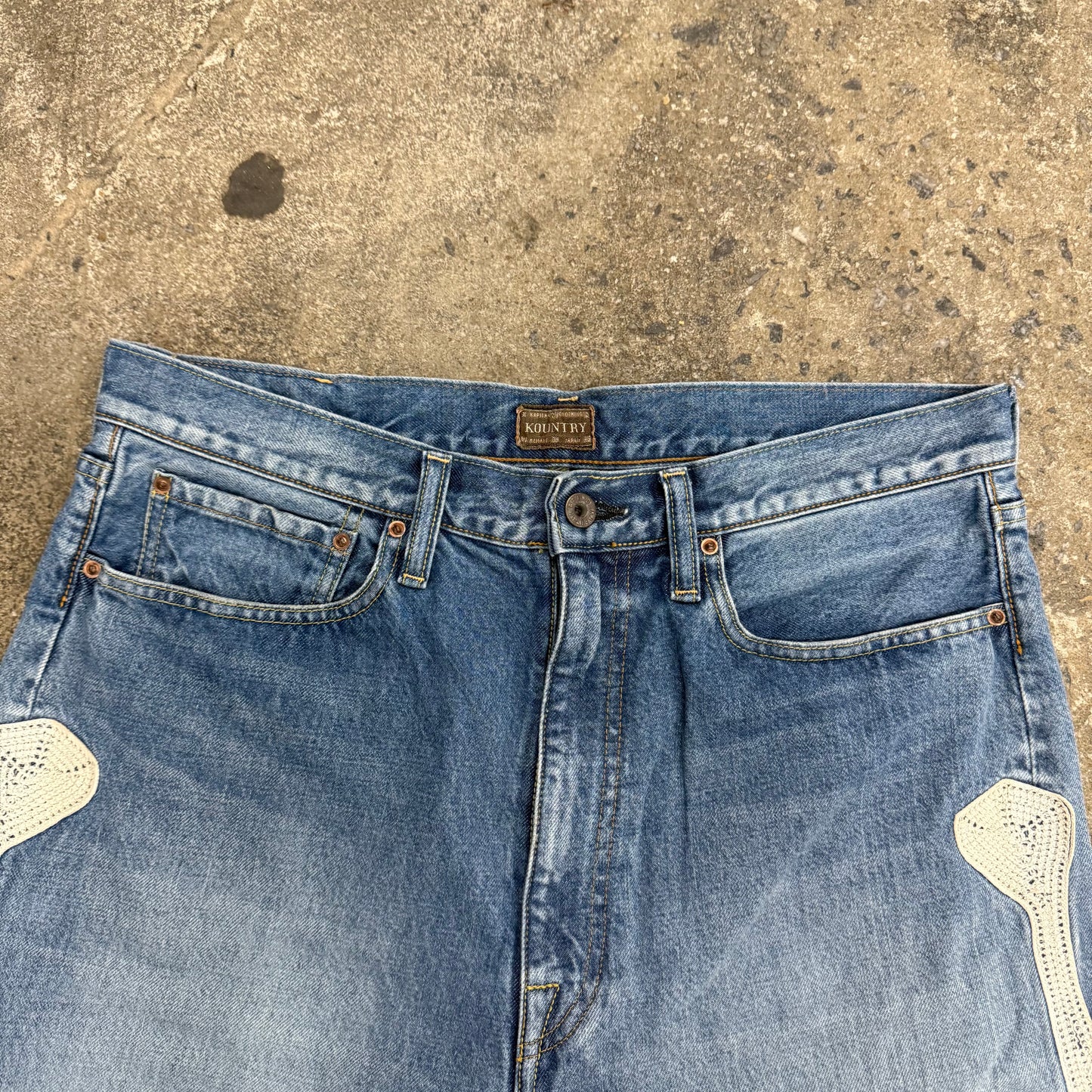 Kapital ‘Bone’ Denim Shorts