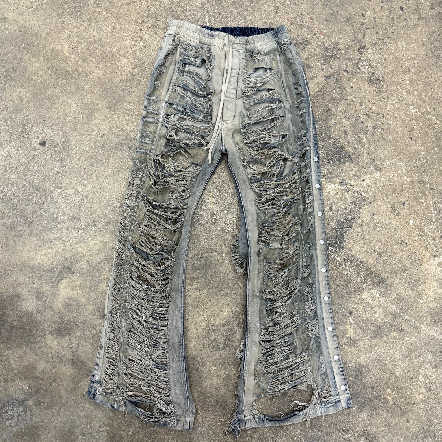 Rick Owens DRKSHDW       'Slashed' Distressed Mineral Pusher Pants