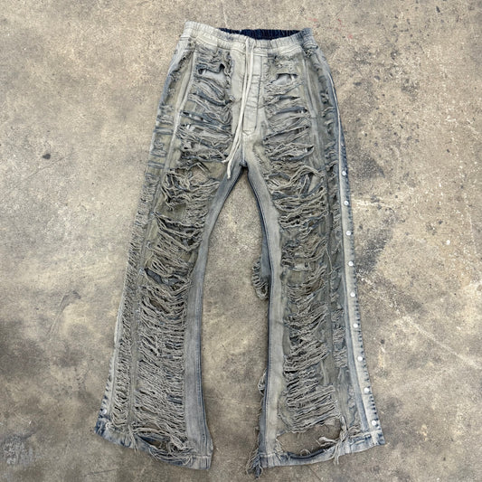 Rick Owens DRKSHDW       'Slashed' Distressed Mineral Pusher Pants