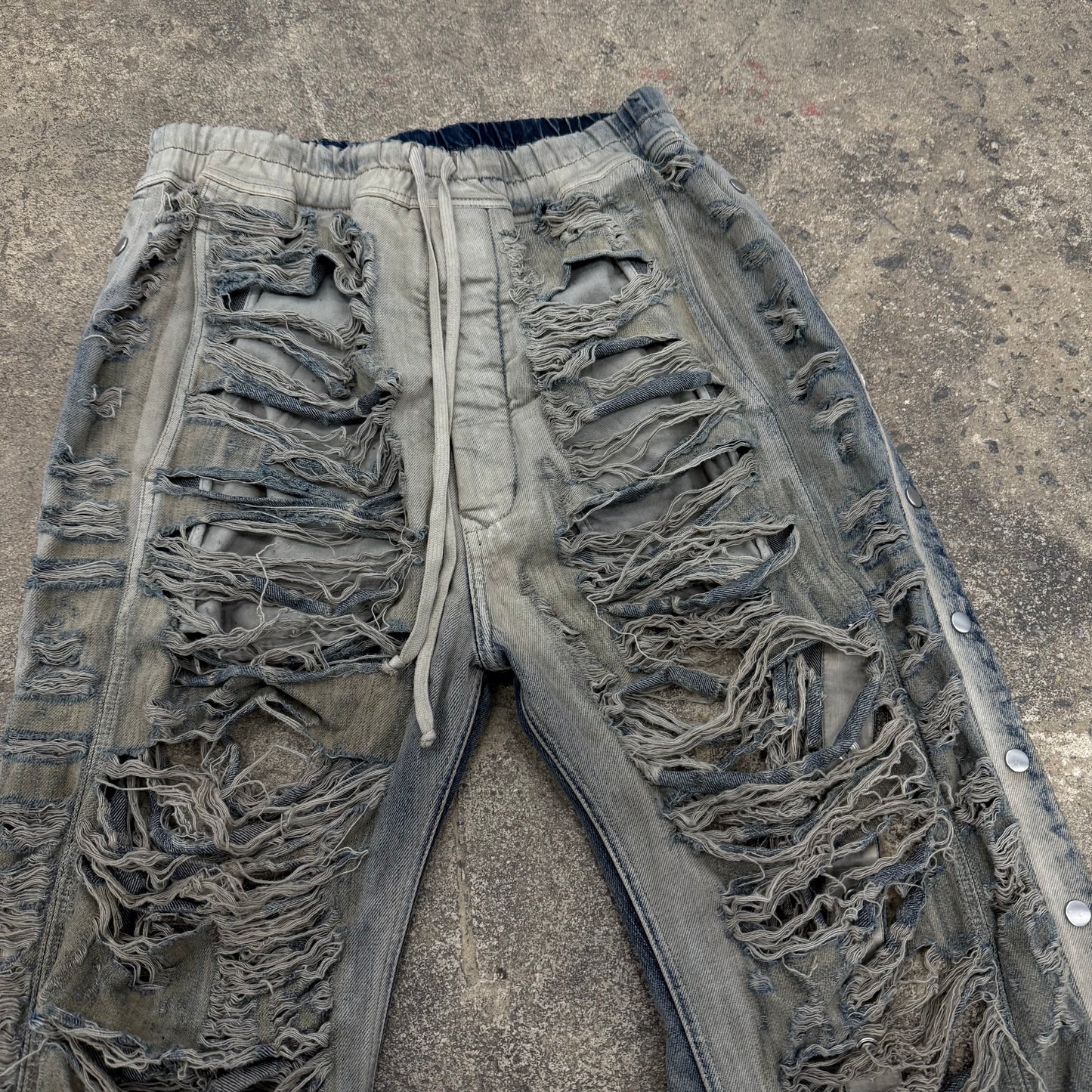 Rick Owens DRKSHDW       'Slashed' Distressed Mineral Pusher Pants